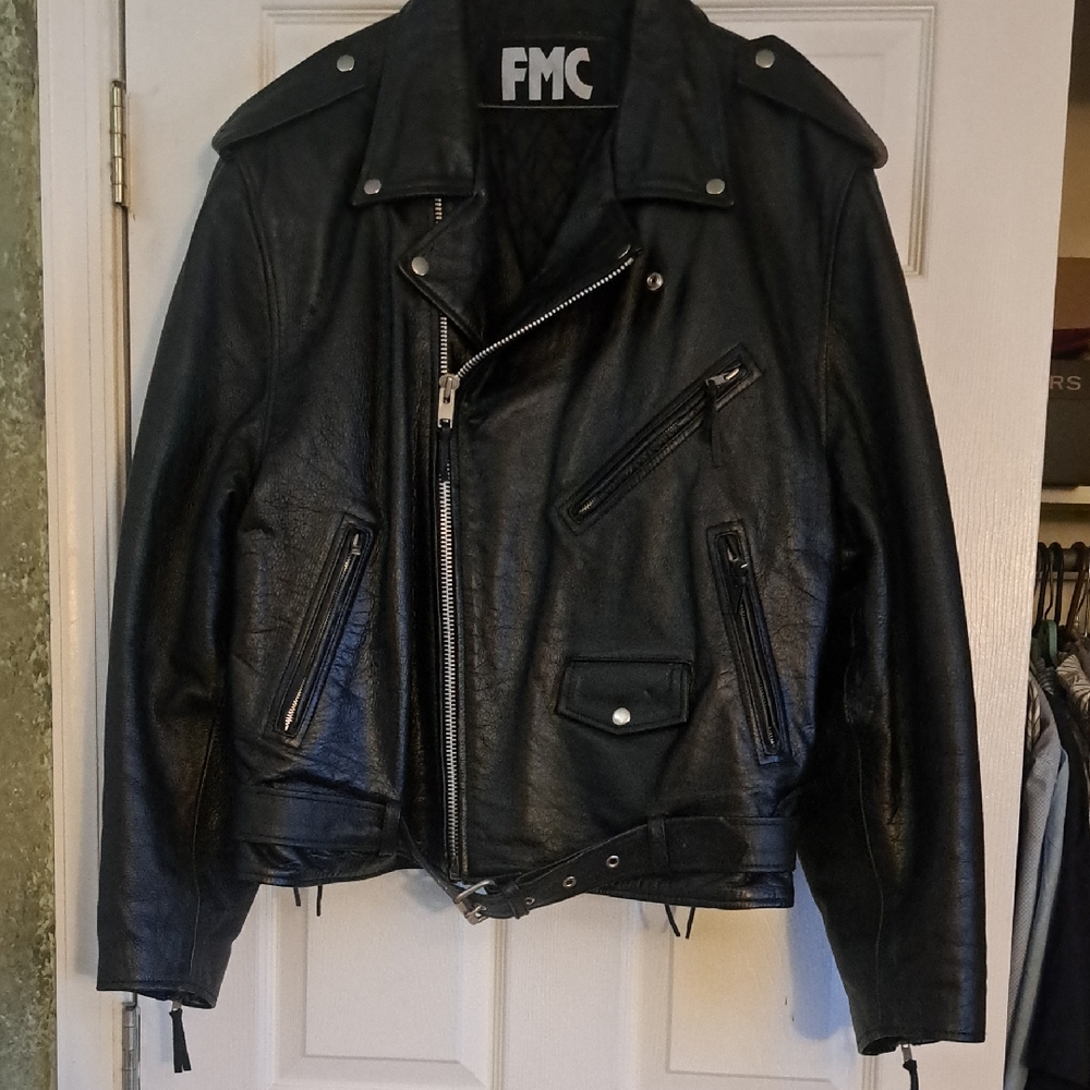 Men's Black Leather Bomber Jacket with Quilted Interior